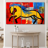 Abstract Simple Horse Luxury Art Painting 5 Panels B Canvas Prints Wall Art Home Decor, Extra Large Canvas