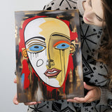 Abstract Unique Face Painting Canvas Prints Wall Art Home Decor, Painting Canvas, Living Room Wall Decor