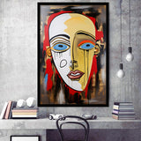 Abstract Unique Face Painting Framed Art Prints Wall Decor, Painting Art, Framed Picture