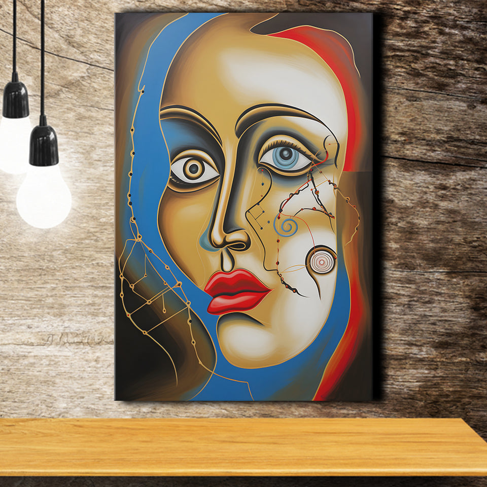 Abstract Woman Face Art Canvas Prints Wall Art Home Decor, Painting Canvas, Living Room Wall Decor