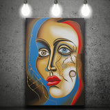Abstract Woman Face Art Canvas Prints Wall Art Home Decor, Painting Canvas, Living Room Wall Decor