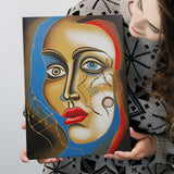 Abstract Woman Face Art Canvas Prints Wall Art Home Decor, Painting Canvas, Living Room Wall Decor
