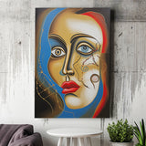 Abstract Woman Face Art Canvas Prints Wall Art Home Decor, Painting Canvas, Living Room Wall Decor