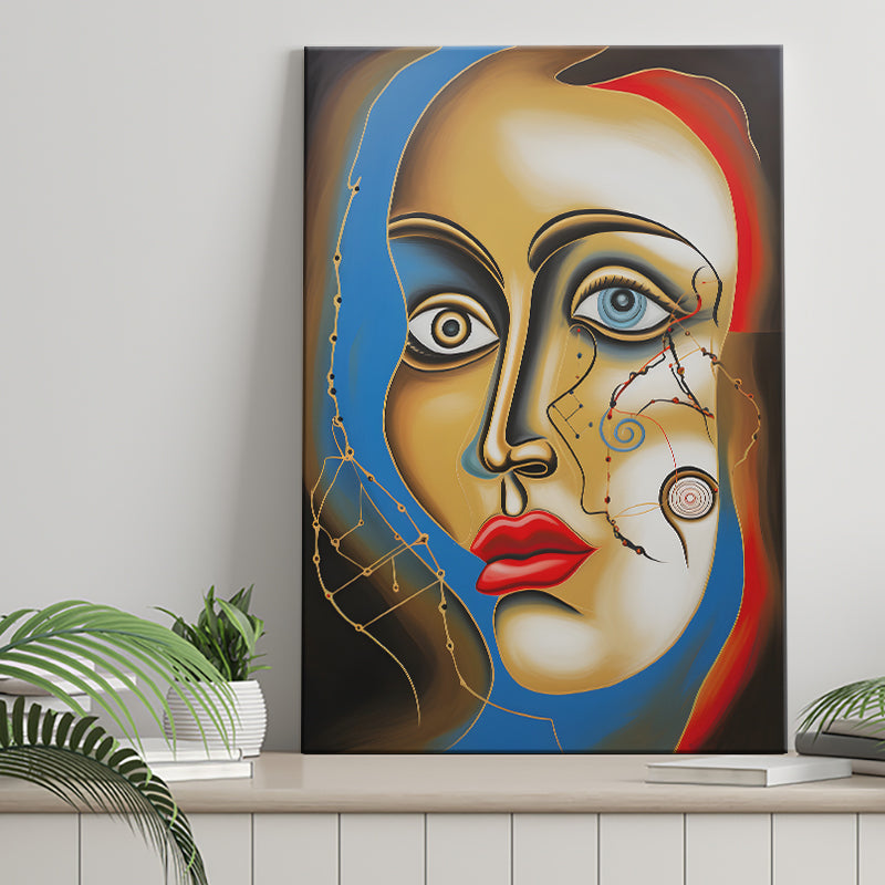 Abstract Woman Face Art Canvas Prints Wall Art Home Decor, Painting Canvas, Living Room Wall Decor