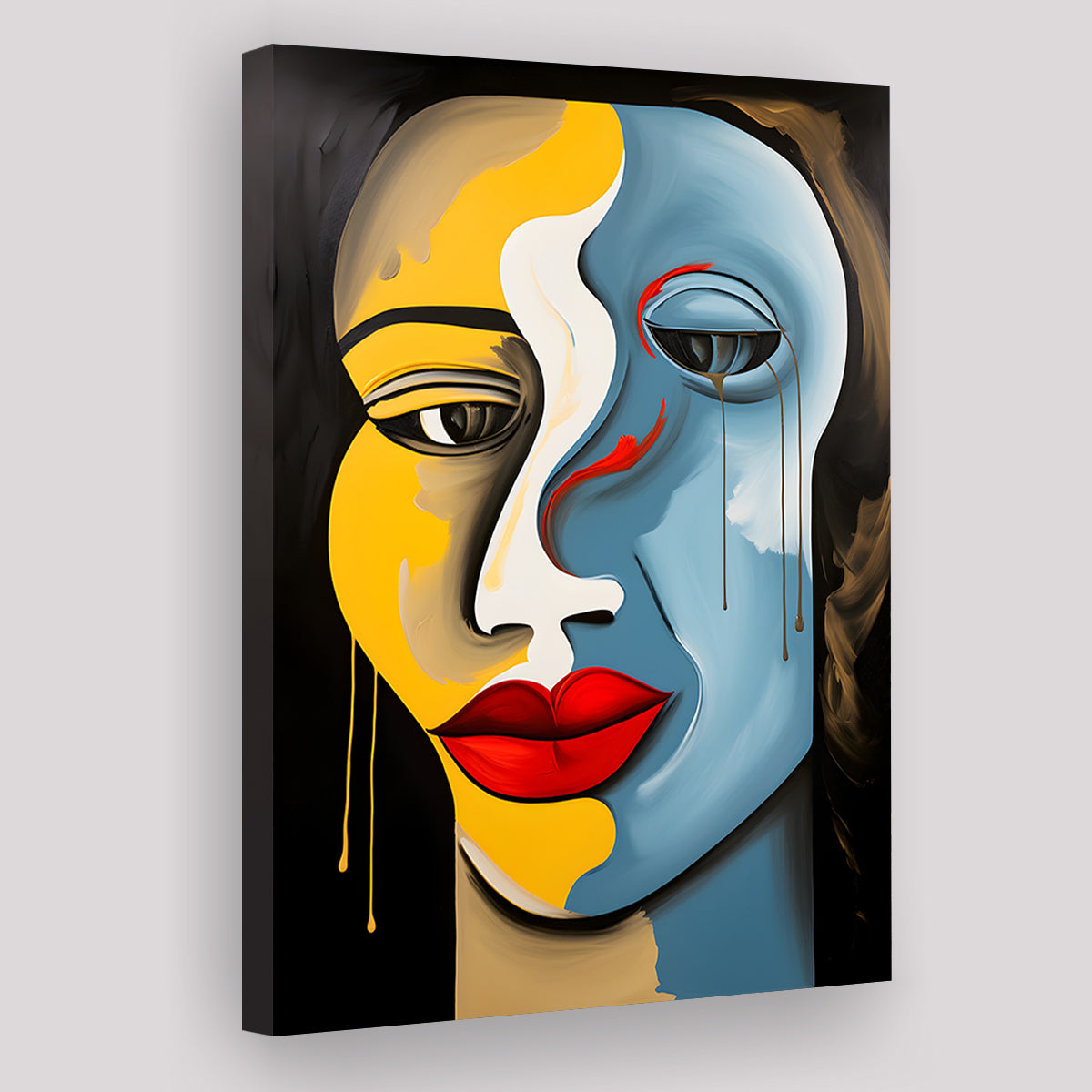 Abstract Art Contrast Face Unique Painting V2 Canvas Prints Wall Art H –  UnixCanvas