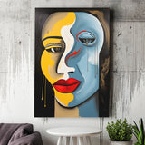 Abstract Woman Face Unique Painting Canvas Prints Wall Art Home Decor, Painting Canvas, Living Room Wall Decor