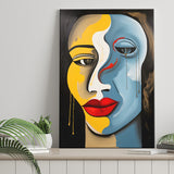 Abstract Woman Face Unique Painting Canvas Prints Wall Art Home Decor, Painting Canvas, Living Room Wall Decor