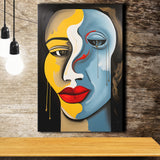 Abstract Woman Face Unique Painting Canvas Prints Wall Art Home Decor, Painting Canvas, Living Room Wall Decor