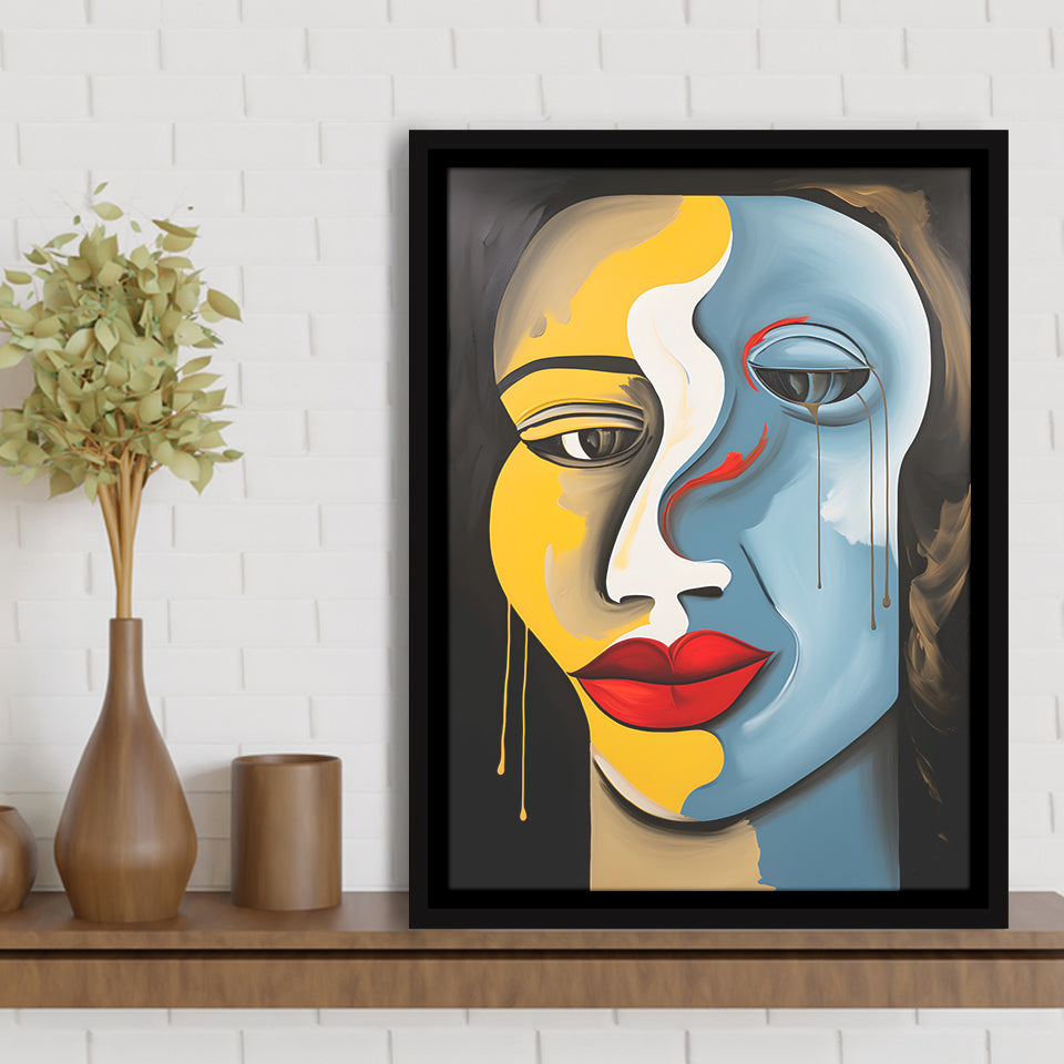 Abstract Woman Face Unique Painting Framed Canvas Prints Wall Art Home ...