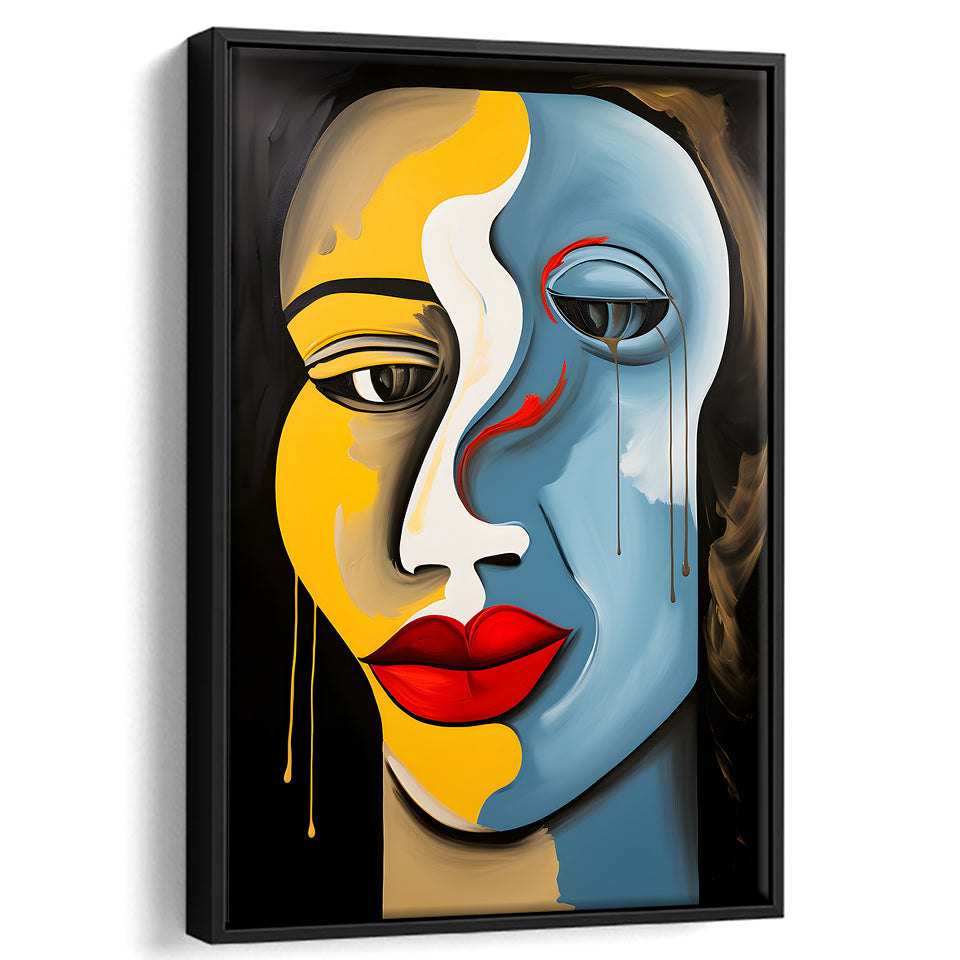 Abstract Woman Face Unique Painting Framed Canvas Prints Wall Art Home ...
