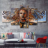 African American Women Writers 5 Pieces Canvas Prints Wall Art - Painting Canvas, Multi Panels, Wall Decor