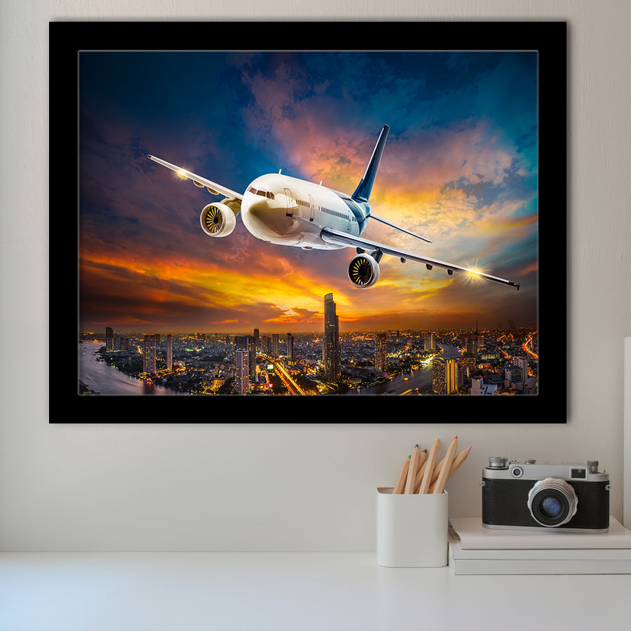 Aircraft Wide Body Aerospace Engineering Framed Art Prints Wall Decor - Painting Art, Framed Picture, Ready to Hang