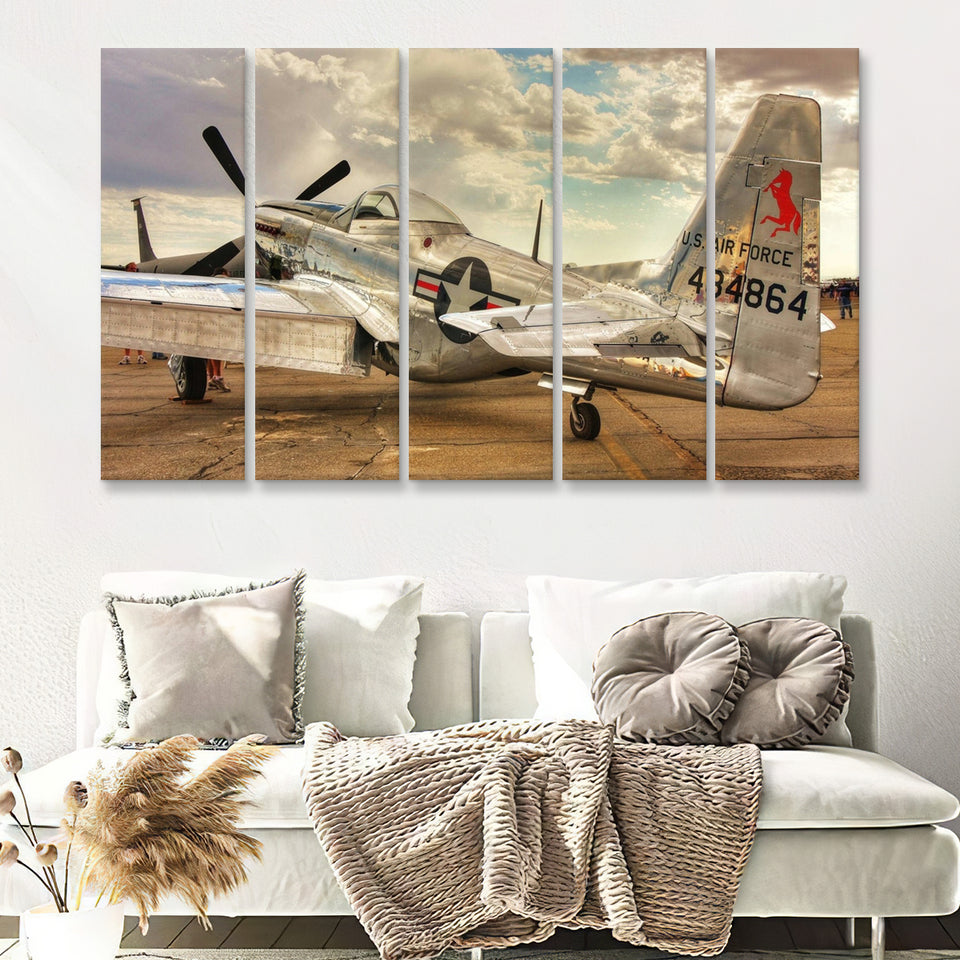Aircraft Us Air Force 5 Piece B Canvas Prints Wall Art Decor - Painting Canvas, Multi Panels