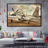 Aircraft Us Air Force Framed Canvas Prints Wall Art Decor - Painting Canvas, Black Framed Picture