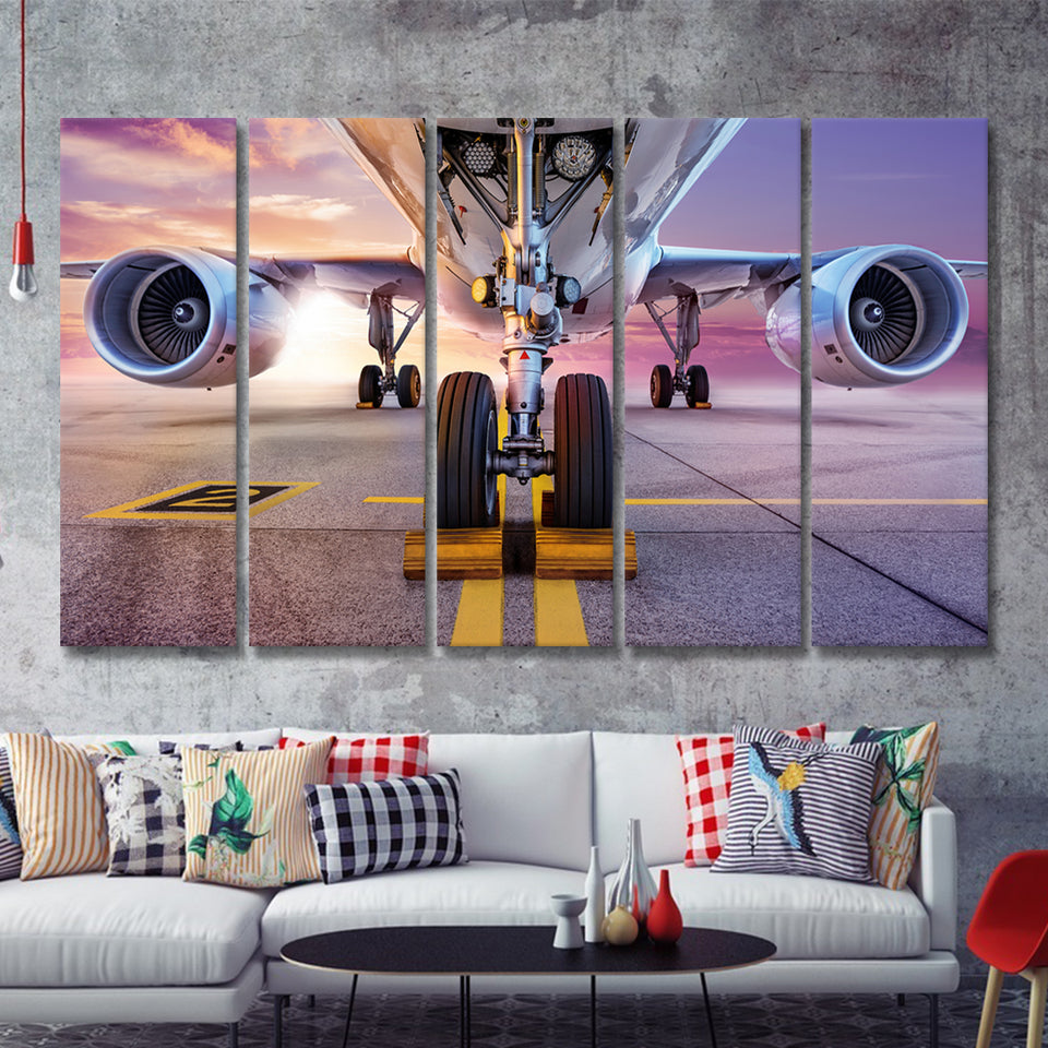 Aircraft Wheels And Brakes 5 Piece B Canvas Prints Wall Art Decor - Painting Canvas, Multi Panels