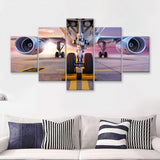 Aircraft Wheels And Brakes 5 Piece Canvas Prints Wall Art Decor - Painting Canvas, Multi Panels