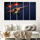 Airplane Lockheed Martin F 35 Lightning Ii Lockheed Martin 5 Piece B Canvas Prints Wall Art Decor - Painting Canvas, Multi Panels