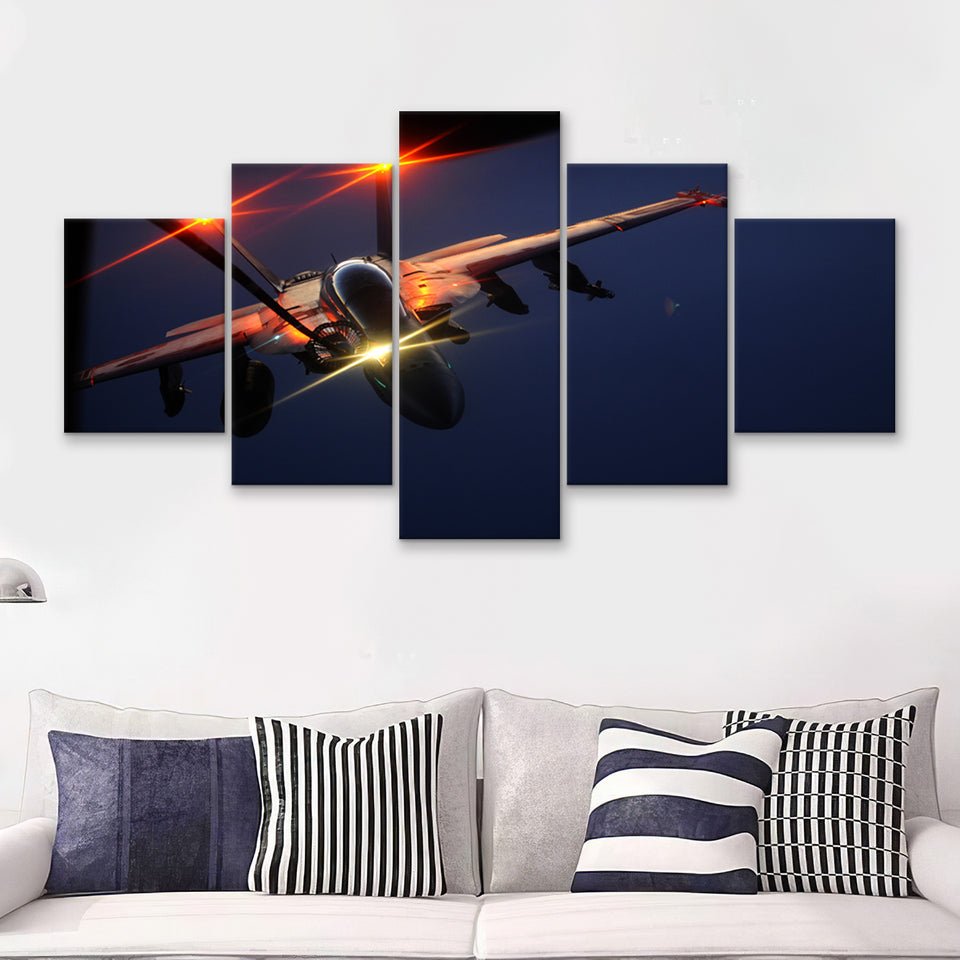 Airplane Lockheed Martin F 35 Lightning Ii Lockheed Martin 5 Piece Canvas Prints Wall Art Decor - Painting Canvas, Multi Panels