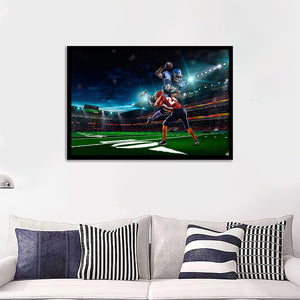 American Football Player In Action Games Wall Art Print - Framed Prints, Painting Prints, Prints for Sale, Framed Art