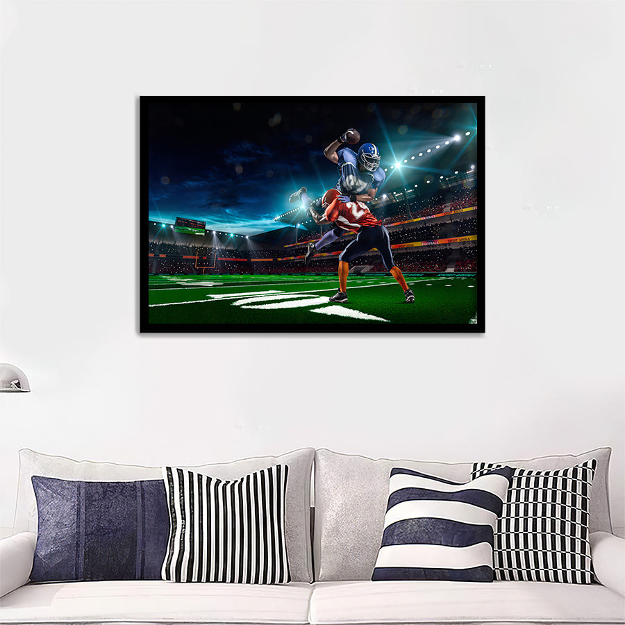 American Football Player In Action Games Wall Art Print - Framed Prints, Painting Prints, Prints for Sale, Framed Art