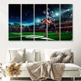 American Football Player In Action Games 5 Pieces Canvas Prints Wall Art Decor - Painting Canvas,Multi Panel,Painting Prints,For Sale
