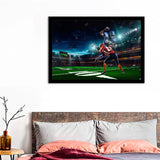 American Football Player In Action Games Wall Art Print - Framed Prints, Painting Prints, Prints for Sale, Framed Art