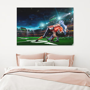 American Football Player In Action Canvas Wall Art - Canvas Prints, Prints for Sale, Canvas Painting, Canvas on Sale