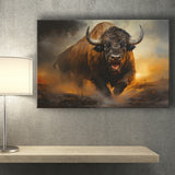 Ancient Bulls In The Sunset Canvas Prints Wall Art Home Decor, Painting Canvas, Living Room Wall Decor