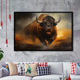 Ancient Bulls In The Sunset Framed Art Prints Wall Decor, Painting Art, Framed Picture