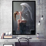 Angel Woman, Winged Woman Framed Art Print Wall Art Decor,Framed Picture