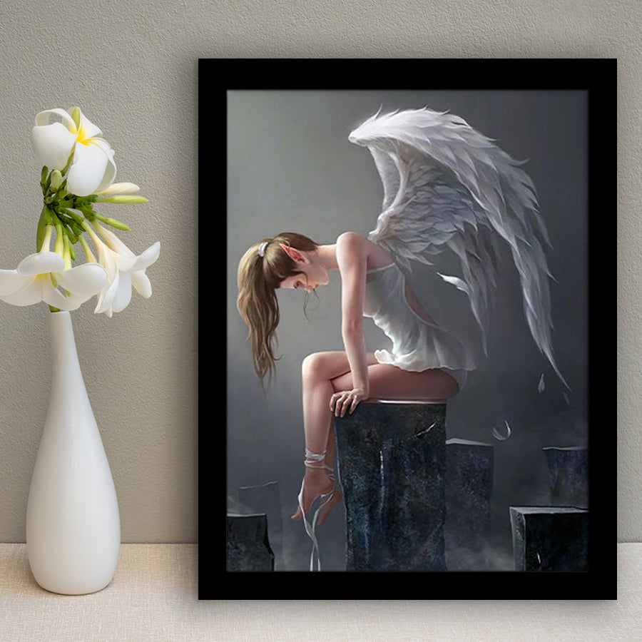 Angel Woman, Winged Woman Framed Art Print Wall Art Decor,Framed Picture