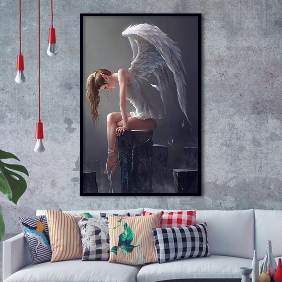 Angel Woman, Winged Woman Framed Art Print Wall Art Decor,Framed Picture
