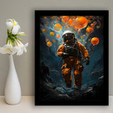 Astronaut And Balloons V1 Framed Art Prints Wall Decor, Painting Art, Framed Picture