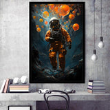 Astronaut And Balloons V1 Framed Art Prints Wall Decor, Painting Art, Framed Picture