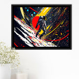 Astronaut And Colorful Milky Way Framed Canvas Prints Wall Art Home Decor, Painting Canvas, Floating Frame