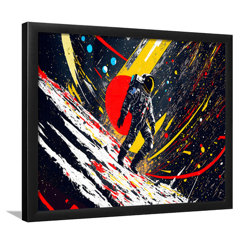 Astronaut And Colorful Milky Way Framed Art Prints Wall Decor, Painting Art, Framed Picture