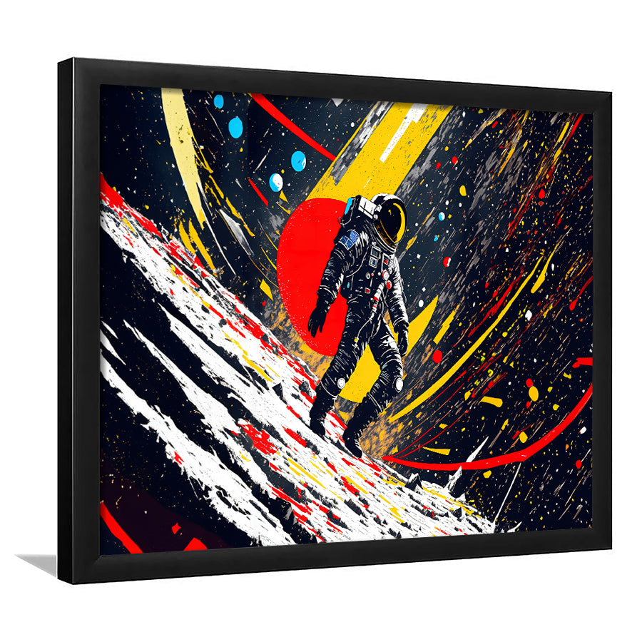Astronaut And Colorful Milky Way Framed Art Prints Wall Decor, Painting Art, Framed Picture