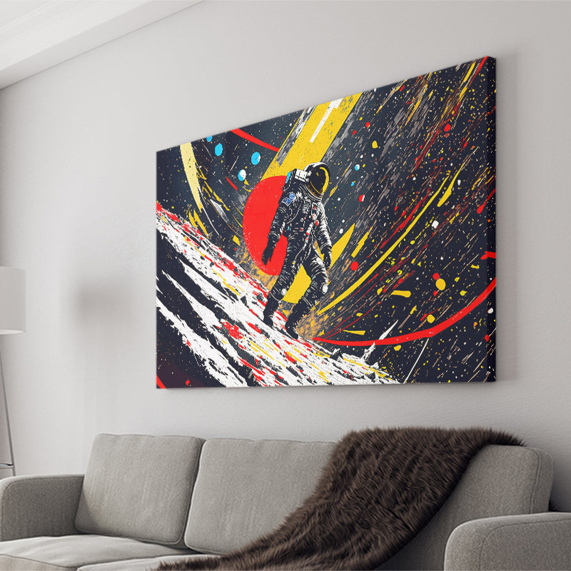 Astronaut And Colorful Milky Way Canvas Prints Wall Art Home Decor, Painting Canvas, Living Room Wall Decor