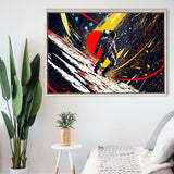 Astronaut And Colorful Milky Way Framed Canvas Prints Wall Art Home Decor, Painting Canvas, Floating Frame