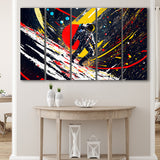 Astronaut And Colorful Milky Way 5 Panels B Canvas Prints Wall Art Home Decor, Extra Large Canvas