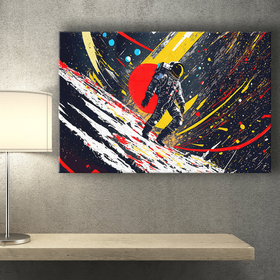 Astronaut And Colorful Milky Way Canvas Prints Wall Art Home Decor, Painting Canvas, Living Room Wall Decor