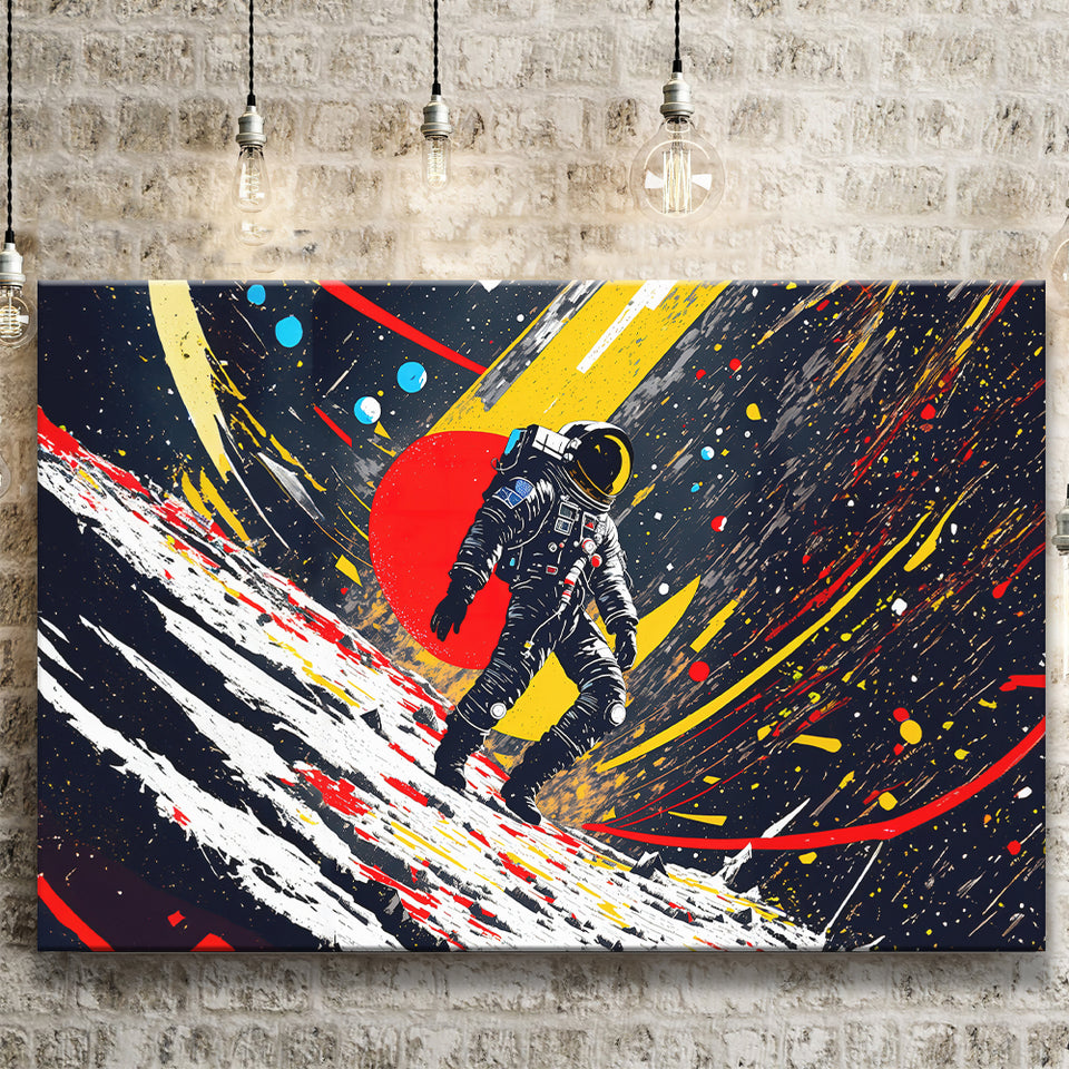 Astronaut And Colorful Milky Way Canvas Prints Wall Art Home Decor, Painting Canvas, Living Room Wall Decor