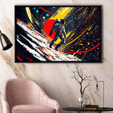 Astronaut And Colorful Milky Way Framed Canvas Prints Wall Art Home Decor, Painting Canvas, Floating Frame