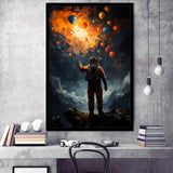 Astronaut Holding The Balloons Framed Art Prints Wall Decor, Painting Art, Framed Picture