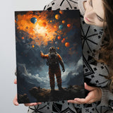 Astronaut Holding The Balloons Canvas Prints Wall Art Home Decor, Painting Canvas, Living Room Wall Decor