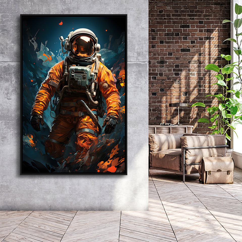 Astronaut Painting Art For Kids Framed Canvas Prints Wall Art Home Decor, Painting Canvas, Floating Frame