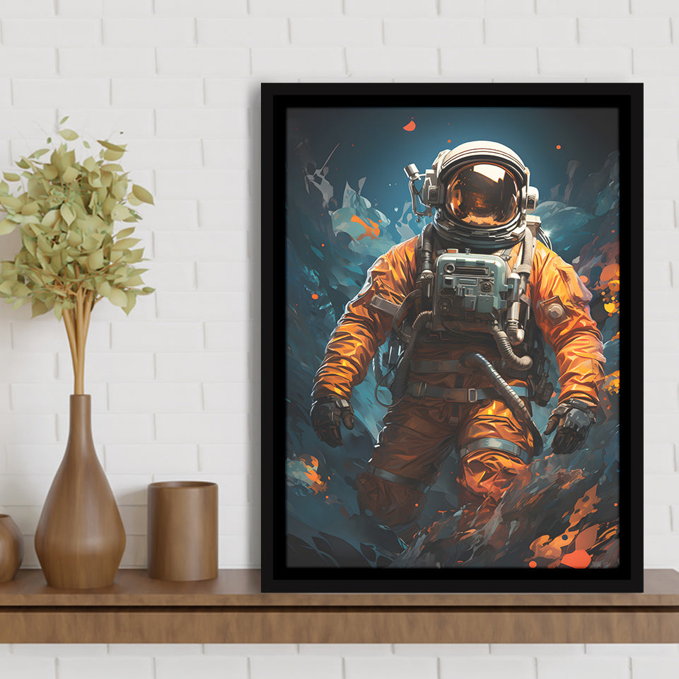 Astronaut Painting Art For Kids Framed Canvas Prints Wall Art Home Decor, Painting Canvas, Floating Frame