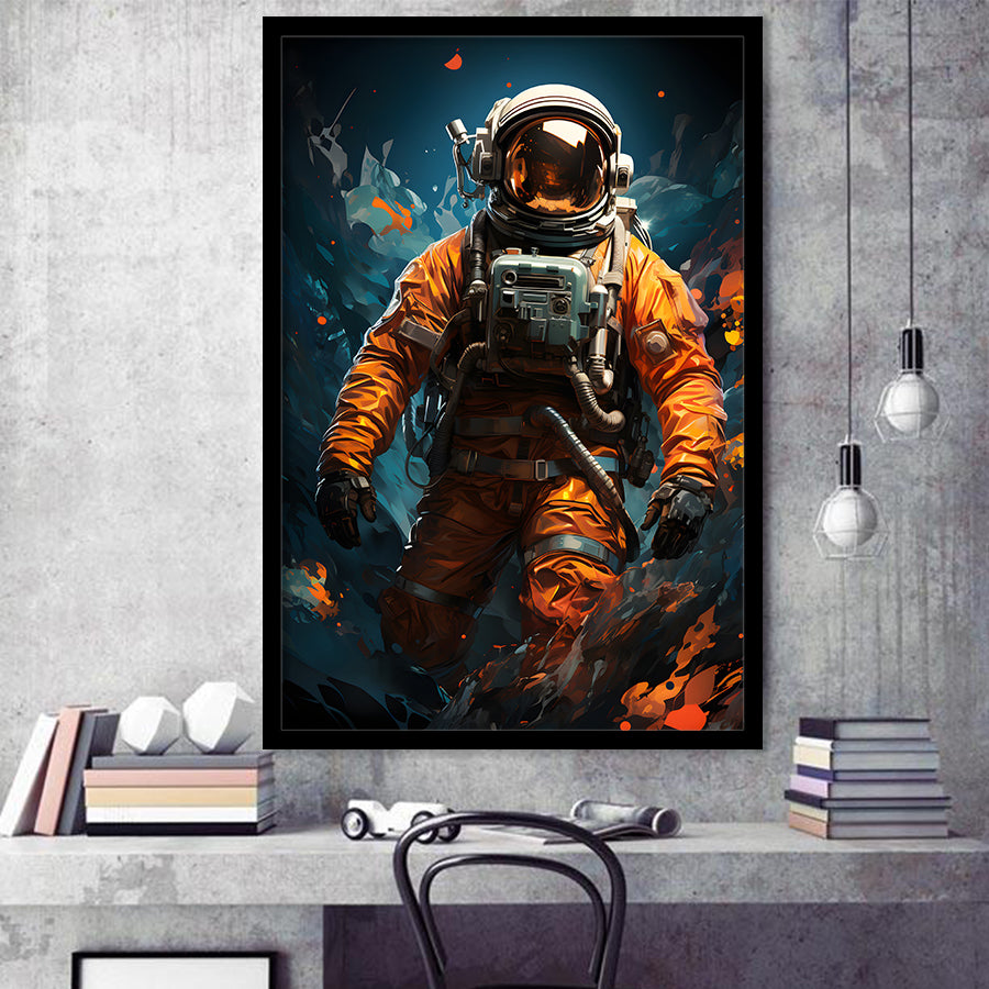 Astronaut Painting Art For Kids Framed Art Prints Wall Decor, Painting Art, Framed Picture