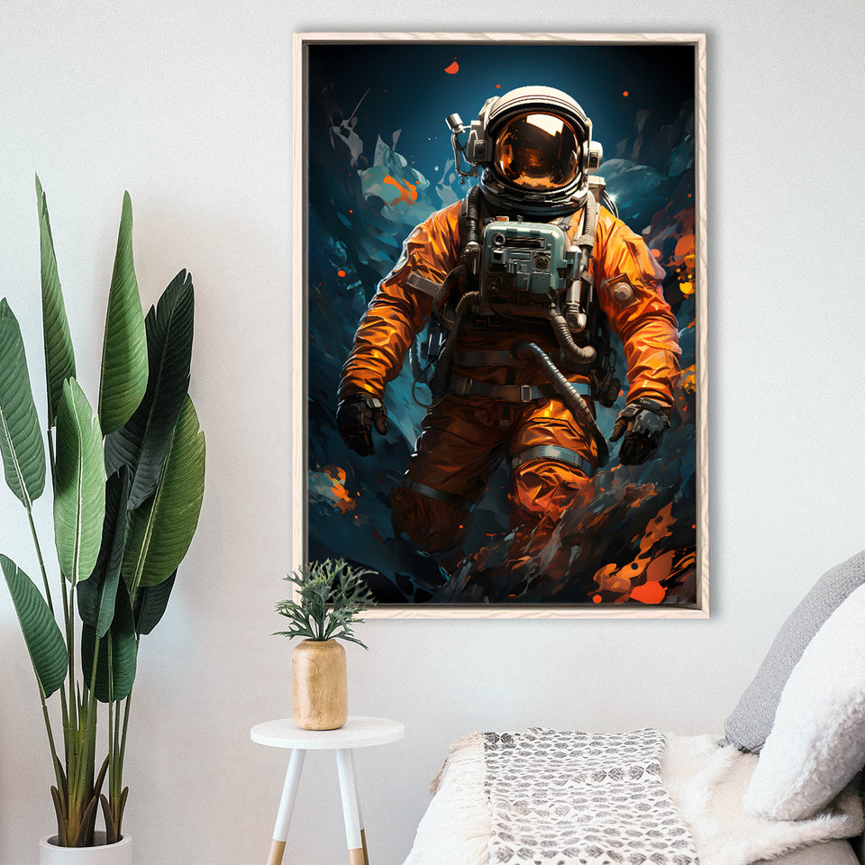 Astronaut Painting Art For Kids Framed Canvas Prints Wall Art Home Decor, Painting Canvas, Floating Frame