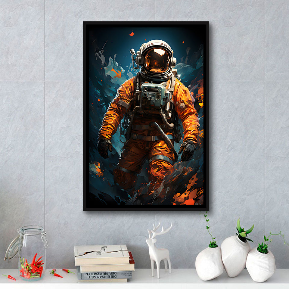Astronaut Painting Art For Kids Framed Canvas Prints Wall Art Home Decor, Painting Canvas, Floating Frame